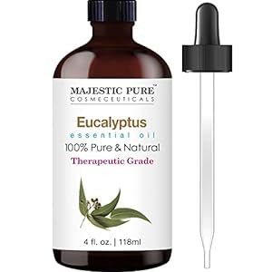 MAJESTIC PURE Eucalyptus Essential Oil, Therapeutic Grade, Pure and Natural Premium Quality Oil, 4 fl oz