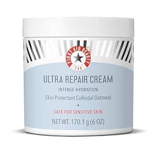 First Aid Beauty Ultra Repair Cream Intense Hydration Moisturizer for Face and Body – Rich Whipped Texture For Immediate Skin Hydration, 6 oz