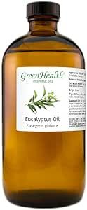 Eucalyptus Essential Oil - 16 fl oz (473 ml) Amber Glass Bottle - 100% Pure Essential Oil - GreenHealth