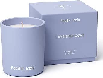 PACIFIC JADE Hand Poured 100% Natural Soy Candle 11oz - Luxury Fragrance in Matte Glass for Home or Gift - Premium Cotton Wick for 60 Hours Burn Time - Woman-Founded Brand (Lavender Cove)