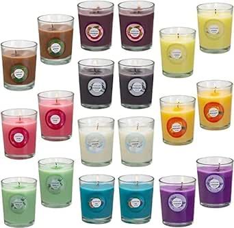 20 Pack Strong Scented Candles Gift Set with 10 Fragrances for Home and Women, Aromatherapy Soy Wax Glass Jar Candle