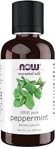 NOW Essential Oils, Peppermint Oil, Invigorating Aromatherapy Scent, Steam Distilled, 100% Pure, Vegan, Child Resistant Cap, 2-Ounce