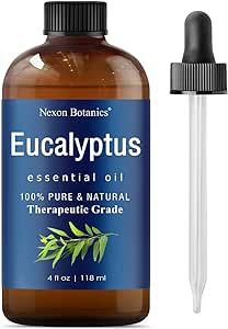 Eucalyptus Essential Oil 4 oz - Pure Eucalyptus Essential Oil for Diffuser - Essential Oils Eucalyptus for Sauna - Eucalyptus Oil Essential Oil for Steam Room - Aceite de Eucalipto - Nexon Botanics