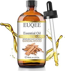 Sandalwood Essential Oil(4 oz/118 ml) Therapeutic Grade Essential Oil-with Glass Dropper,Perfect for Diffusers