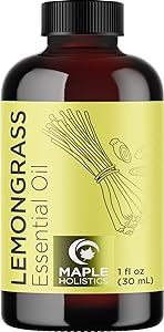 Pure Refreshing Lemongrass Essential Oil - Aromatherapy Lemongrass Oil for Hair Skin and Nails Plus Potent Natural Aromatic Essential Oil for Diffusers for Home and Travel from Maple Holistics