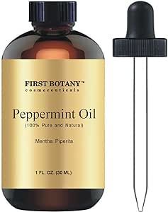 100% Pure Peppermint Oil - Premium Peppermint Essential Oil for Aromatherapy, Massage, Topical & Household Uses - 1 fl oz (Peppermint)