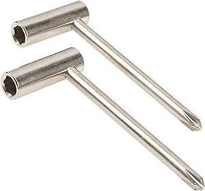 2Pcs Yootones Truss Rod Wrench with Cross Screwdriver Compatible with Taylor Guitar Accessory (Silver)