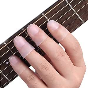 4 Pcs Silicon Fingertip Protector for Guitar, Banjo, Ukulele, Bass and Other String Instruments (S Size)