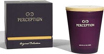 PERCEPTION AROMAS Luxury Scented Candle | Lavender Vanilla | Hand Poured Soy Wax Candle with Gift Box | Elegant Fragrances | 50 Hour Burn Time (8.1 oz)