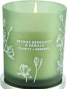 Warm Berries Bergamot Vanilla Fall Candle | Scented Candles for Home | Wood Wick Candles | Large Aromatherapy Relaxing Autumn Candle | Natural Soy Candles for Women & Men, Clean Burn 10.6 oz