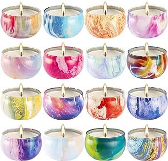 16 Pack Scented Candles Gift Set 2.5oz Strong Fragrance Aromatherapy Candles Natural Soy Wax Candles Portable Travel Tin Jar Candles Gifts for Home Scented Decoration Birthday Valentine'sDay