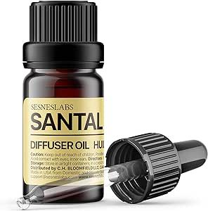 sesneslabs Santal Diffuser Oil, Niche Scent, Amber Coco Vanilla Cedar Sandalwood Musk Essential Oils Blend for Ultrasonic Diffuser Scent Projects(.33 oz/10 ml)