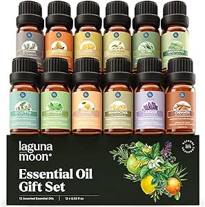 Essential Oils Set - 12 Pcs Premium Grade Home Essentials Oils - for Diffusers, Fragrance, Scents for Candle Making, Soap, Slime - Natural Aromatherapy Oils for Skin & Hair - Home, Office, Car