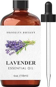 Brooklyn Botany Lavender Essential Oil – 100% Pure and Natural – Therapeutic Grade with Dropper - for Aromatherapy and Diffuser - 4 Fl. OZ