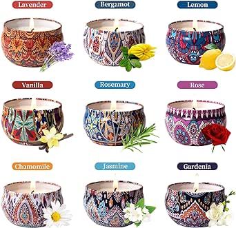 9 Pack Scented Candles Gift Set for Women,Aroma Candles Set for Home Scented,Bath Spa Candles,145H Burning,Ideal Gift for Birthday-Valentine's Day-Mother's Day-Christmas-Thanksgiving