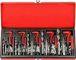 wesleydrill 131PCS Helicoil Metric Thread Repair Tool Kit, HSS Drill Repair Kit, Suitable for M5 M6 M8 M10 M12 Internal Screw Hole